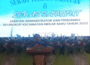 Ketua KNPI Mekar Baru A’ang Junaedi Beri Ucapan Selamat atas Sertijab Camat Mekar Baru