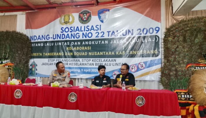 Squad Nusantara Kabupaten Tangerang Gandeng Polresta Tangerang Sosialisasikan UU Lalu Lintas